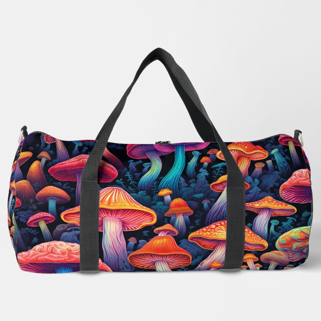 Colourful Mushrooms Duffle Bag (Front)