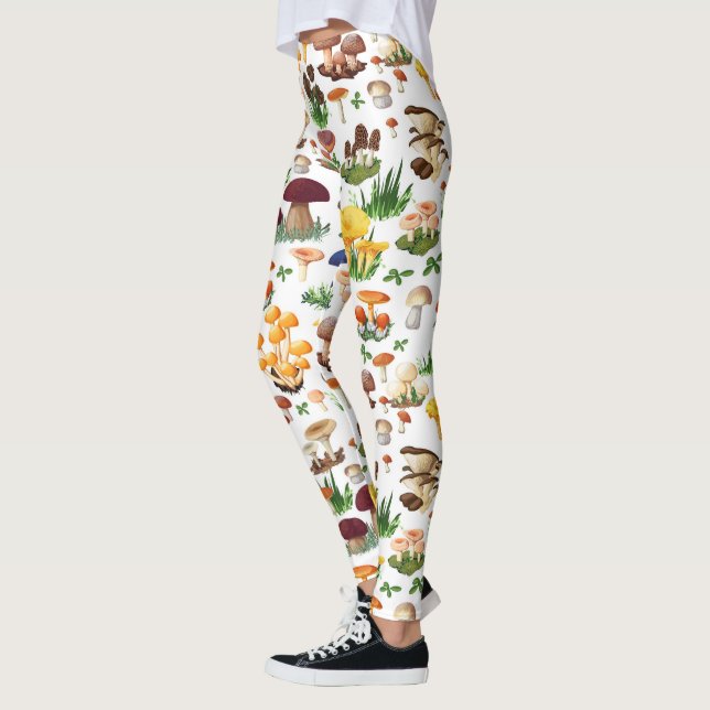 Colourful Mushrooms Leggings (Left)