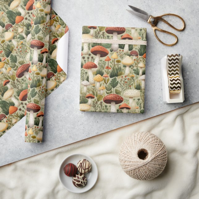 Colourful mushrooms - wrapping paper (Crafts)