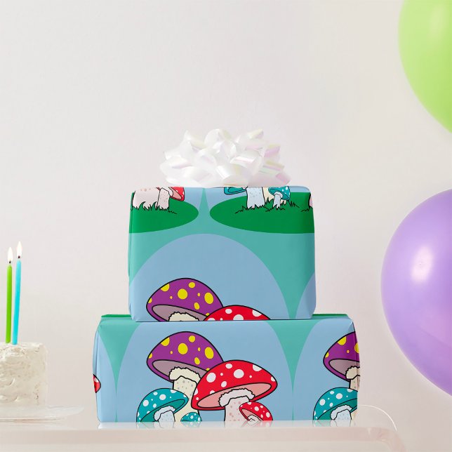 Colourful Mushrooms Wrapping Paper (Creator Uploaded)