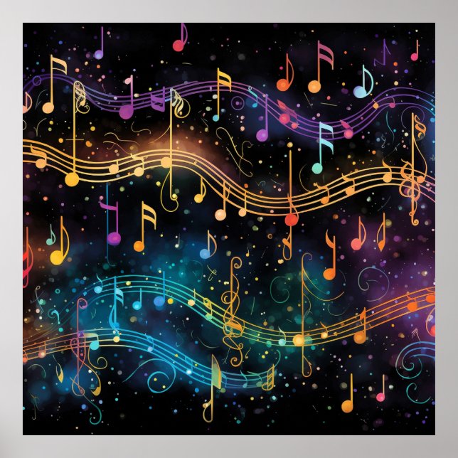 Colourful Music at Night Poster (Front)
