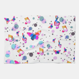 Colourful Music Design Tea Towel