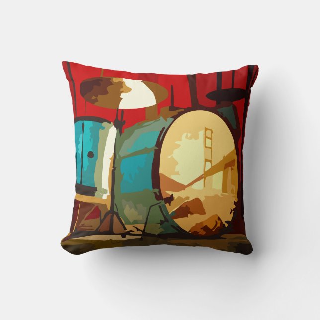 Colourful Music Drums Cushion (Front)