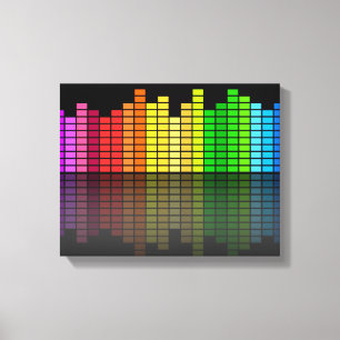 Colourful Music Equalizer w/Reflection, Cool Canvas Print