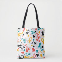 Colourful Music Instruments Note & Hearts Pattern 