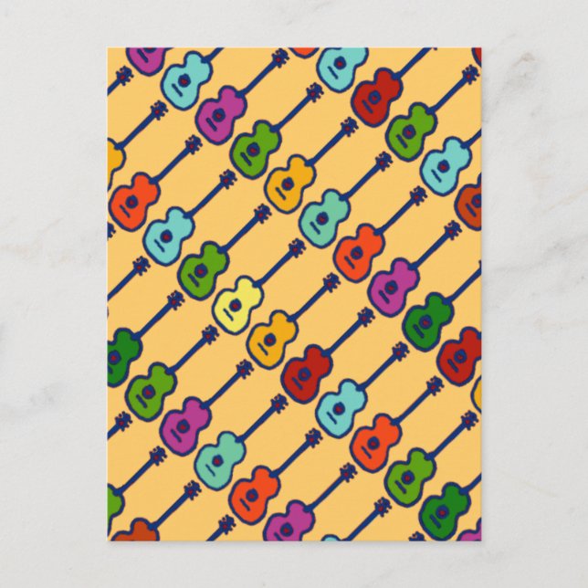 colourful music instruments postcard (Front)