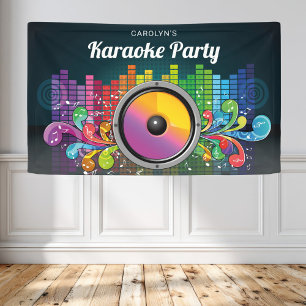 Colourful Music Karaoke Birthday Party Banner