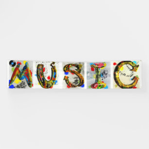 Colourful Music Letters and Music Notes Banner