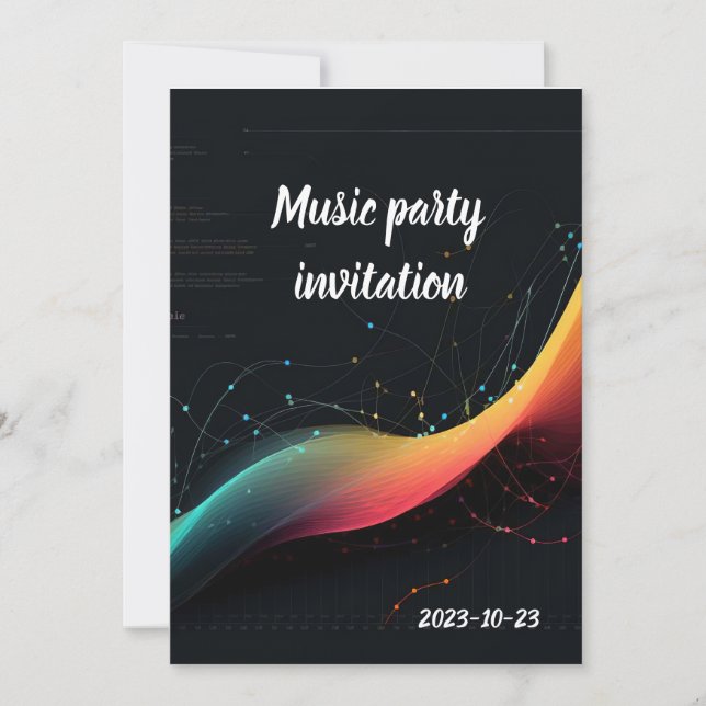 colourful music melody invitation (Front)