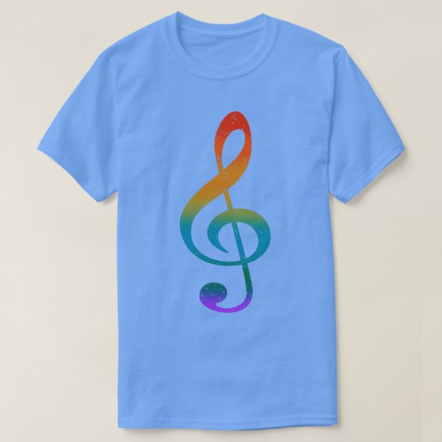 Colourful Music Note distressed Textured T-Shirt (Design Front)