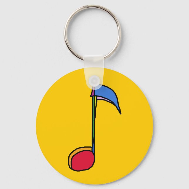 colourful music note key ring (Front)