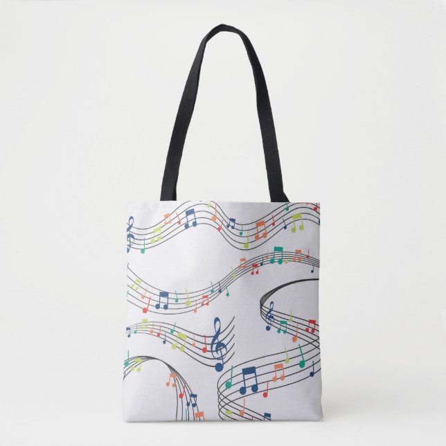 Colourful music note musician musical  tote bag (Front)