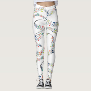 Colourful music note Pattern musician musical Leggings