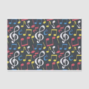 Colourful music note Pattern musician musical Tissue Paper