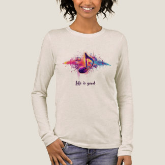 Colourful Music Note T-Shirt, Life is Good Tri-Blend Shirt