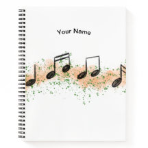 Colourful Music Notes Abstract Art Notebook