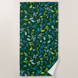 Colourful Music Notes Beach Towel