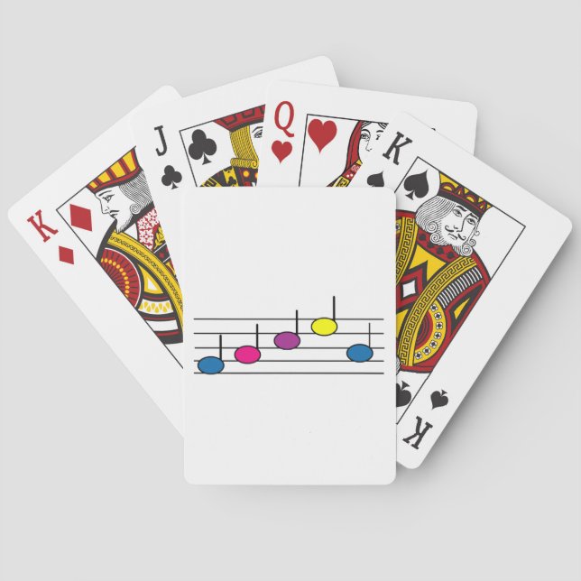 Colourful Music Notes Bright Musical Design Playing Cards (Back)