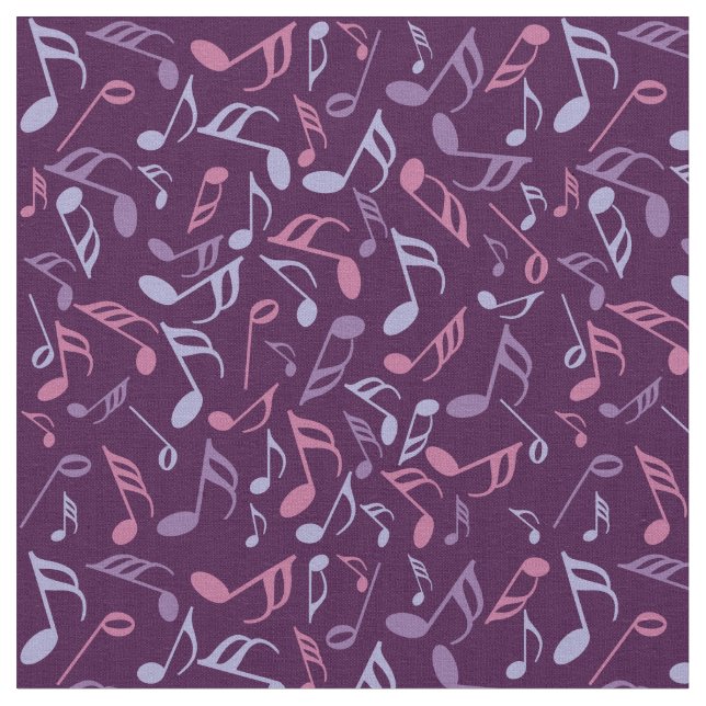 Colourful Music Notes Fabric (Close Up)