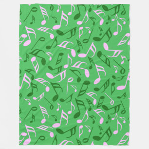 Colourful Music Notes Fleece Blanket