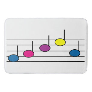Colourful Music Notes Modern Pattern Bath Mat