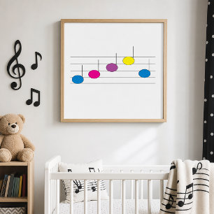 Colourful Music Notes Music Lover Poster