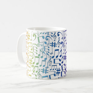 Colourful Music Notes Musicians Music Lovers Coffee Mug