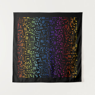 Colourful Music Notes Musicians Music Lovers  Tapestry