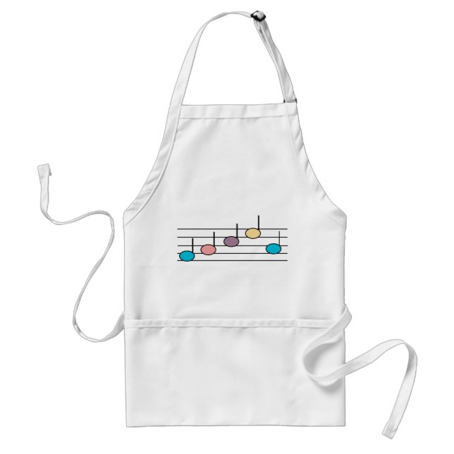 Colourful Music Notes Pastel Modern Pattern Standard Apron (Front)
