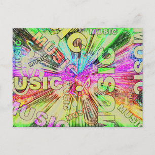 Colourful Music Notes Postcard