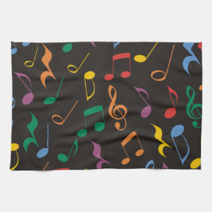 Colourful Music Notes Tea Towel