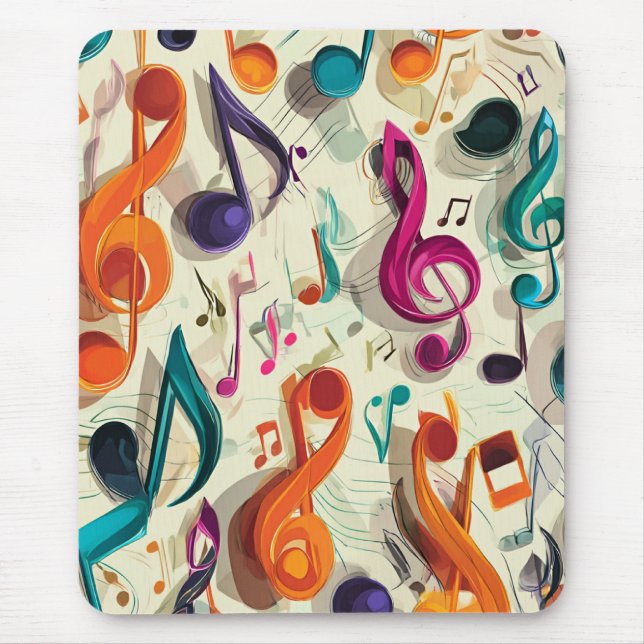Colourful Music Pattern Mouse Pad (Front)