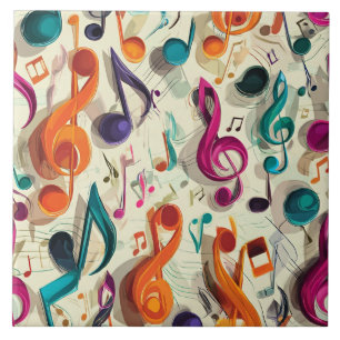 Colourful Music Pattern Tile
