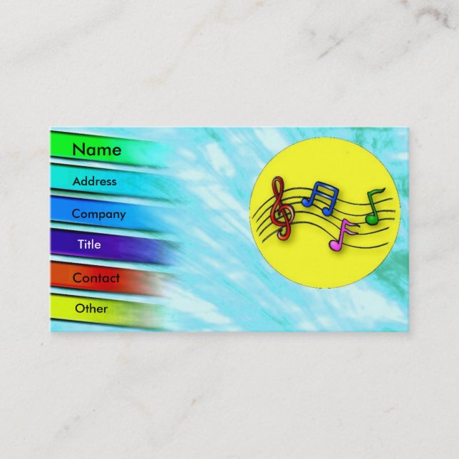 Colourful Music Profile Card (Front)