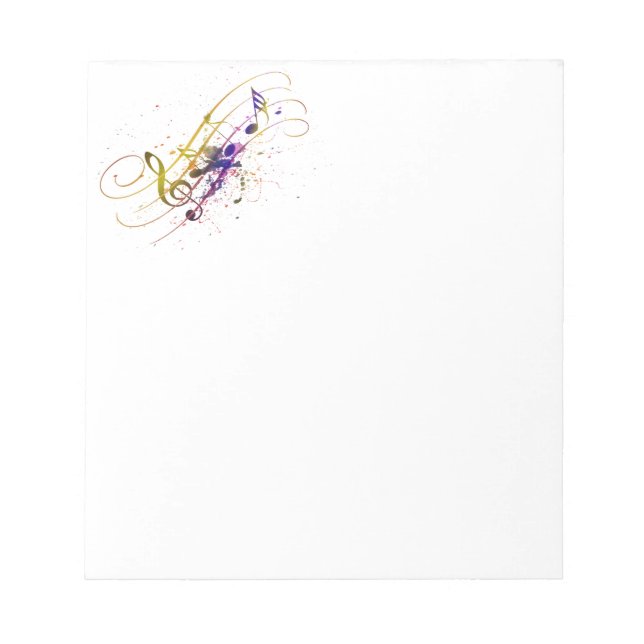 Colourful music splatter notepad (Front)