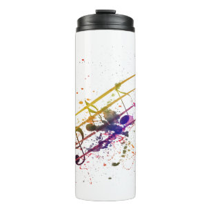 Colourful music splatter thermal tumbler