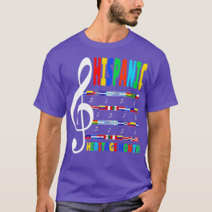 Colourful Music Teacher Kid National Hispanic Heri T-Shirt