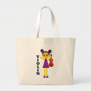 Colourful Music Violin Tote Bag