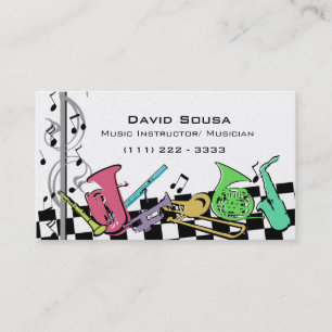 Colourful Musical Instruments Business Card