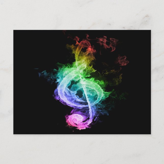 Colourful Musical Note Design Postcard (Front)