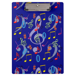 Colourful Musical notes Clipboard