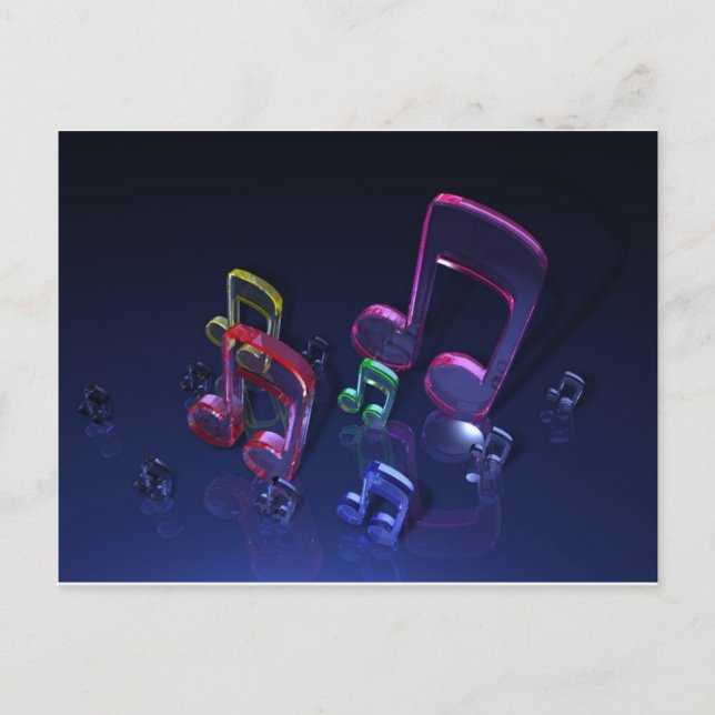 Colourful Musical Notes Design Postcard (Front)