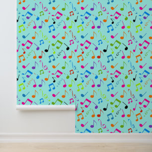 Colourful Musical Notes Design Wallpaper