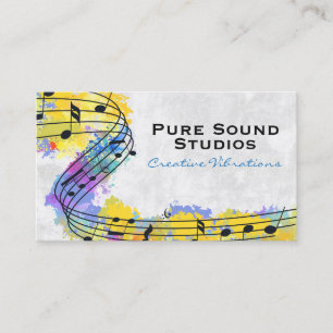 Colourful Musical Notes Engineers Sound Business Card