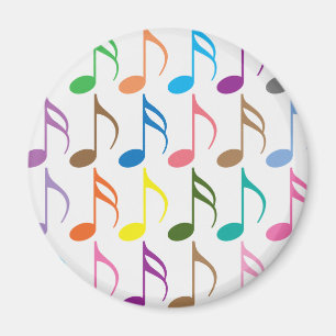 Colourful musical notes pattern magnet