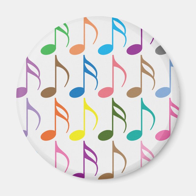 Colourful musical notes pattern magnet (Front)