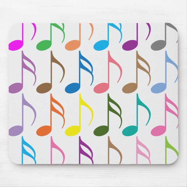 Colourful musical notes pattern mouse pad (Front)