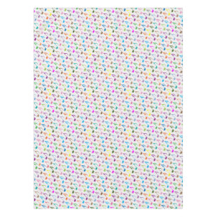 Colourful musical notes pattern tablecloth
