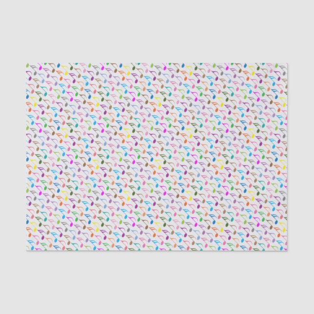 Colourful musical notes pattern tissue paper (Front)
