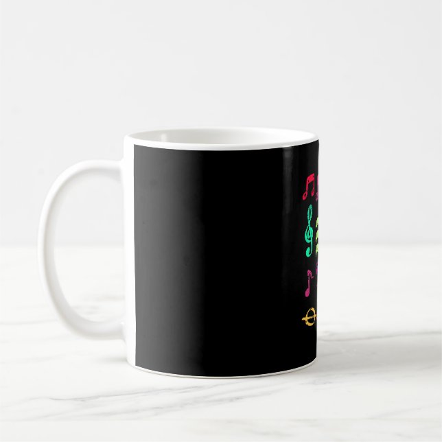 Colourful Musical Notesymbol Music Teacher And Coffee Mug (Left)